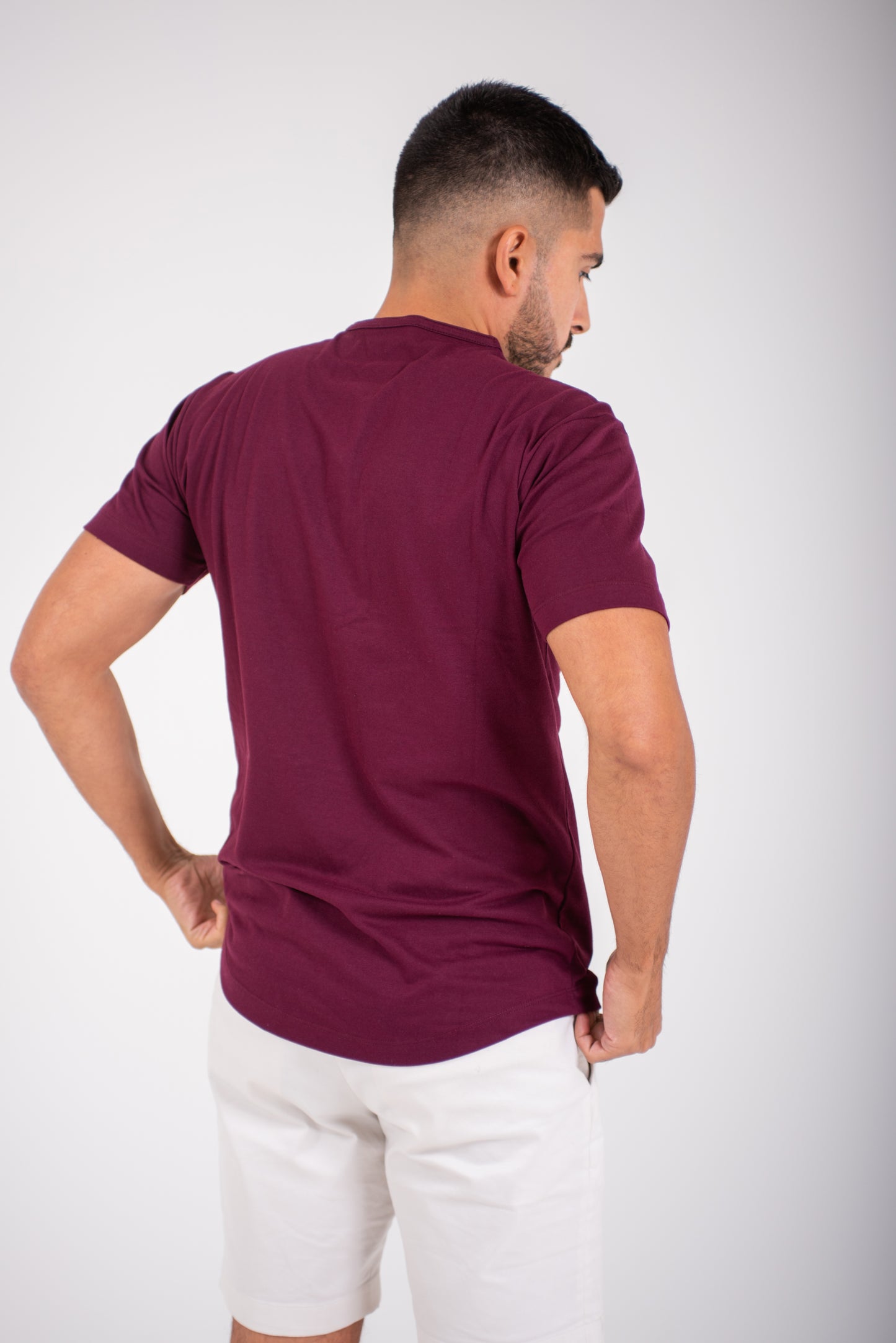 Red Wine Button Up Henley